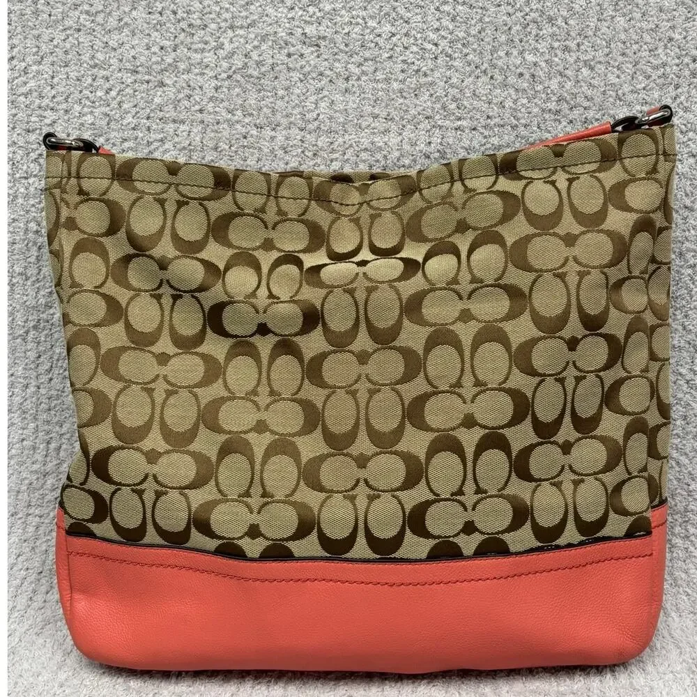Coach Tan Coral Jacquard Signature Print Park Hobo Shoulder Bag F23279 #76918